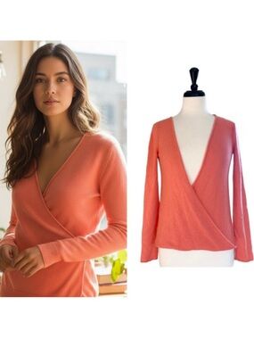 Diane Von Furstenberg 100% Cashmere Surplice Sweater